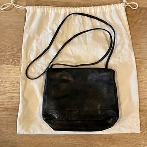 COS Calf Leather Crossbody, Black